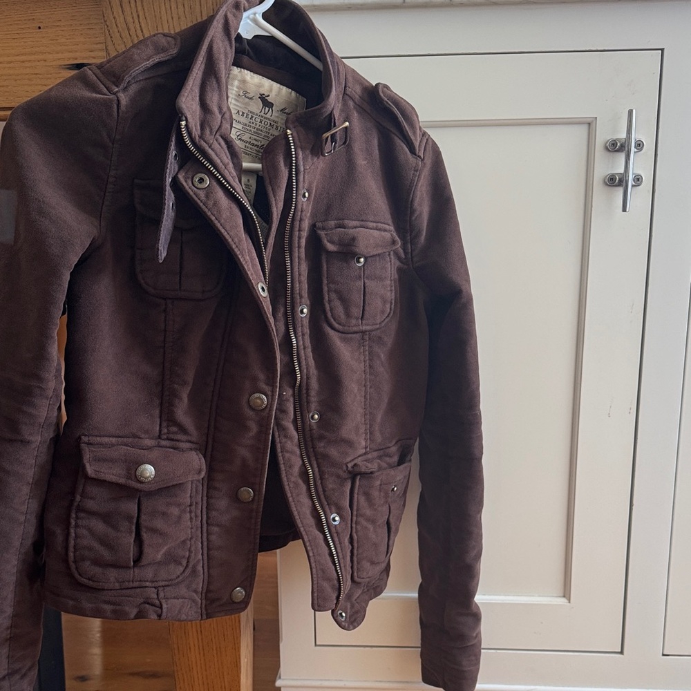 Abercrombie & Fitch Women's Brown Bomber Jacket